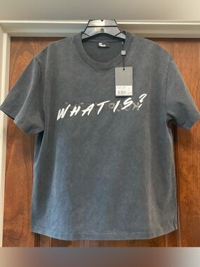 The Kooples Womens What is the Kooples Logo Graphic in Charcoal T-Shirt Sz 8 NWT